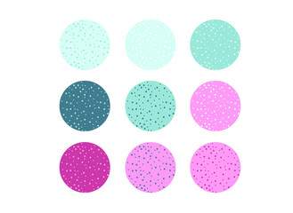 Highlights Covers. pink and blue palette.