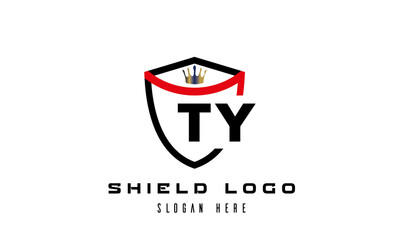 king shield TY latter logo vector