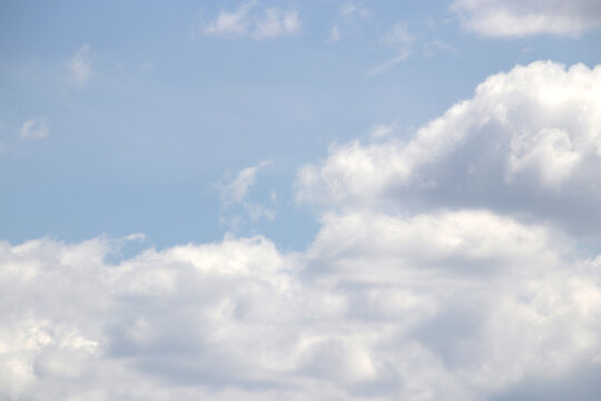 Cloudscape cumulus congestus blue sky sunlight texture.
