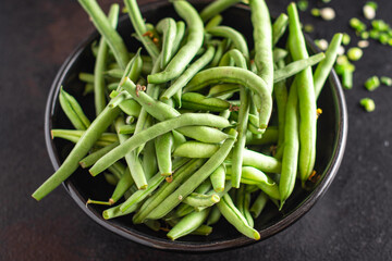 green beans fresh harvest bean organic meal snack on the table copy space food background rustic 