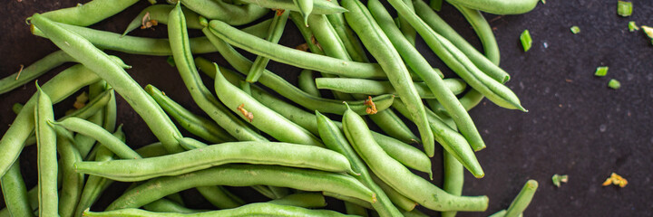 green beans fresh harvest bean organic meal snack on the table copy space food background rustic 