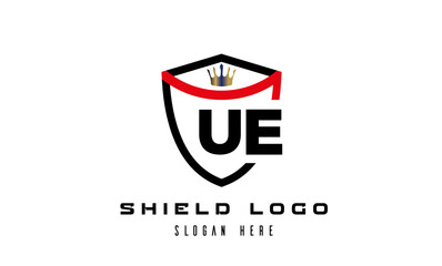 king shield UE latter logo vector