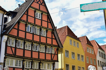 traditional German architecture and old town city skyline 