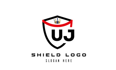 king shield UJ latter logo vector