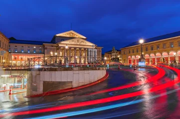 Bayerische Staatsoper and Residenztheater at Max-Josephs-Platz in Munich during the blue hour, Bavaria, Germany, Europe © Christoph Stamm