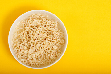 instant noodles in white bowl