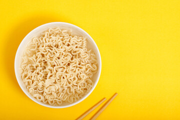 instant noodles in white bowl