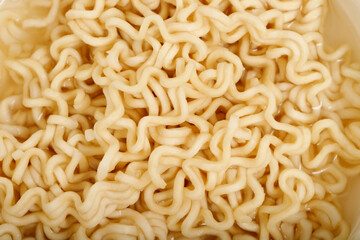 Top view of instant noodles texture