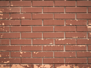 Obraz premium Brick background, red brick masonry, painted brick