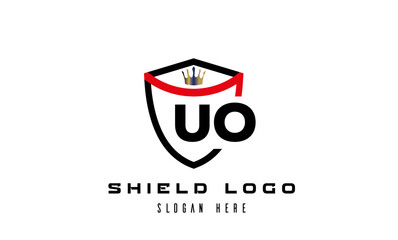 king shield UO latter logo vector