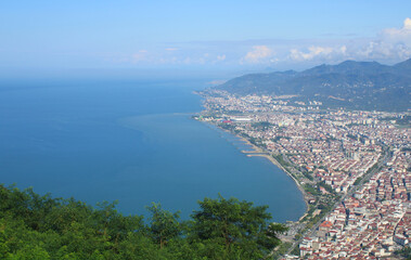 Ordu city in Turkey, Black sea region, view from Boztepe touristic place