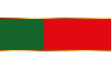 gold ribbon banner with flag of Portugal on white background