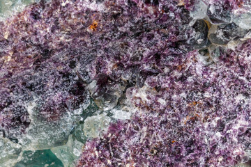 Macro mineral stone Fluorite on a white background