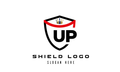king shield UP latter logo vector