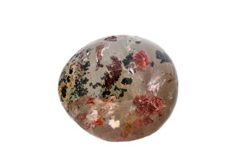 Macro mineral stone Quartz aquarium on a white background
