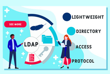 Vector website design template . LDAP - Lightweight Directory Access Protocol acronym. business concept. illustration for website banner, marketing materials, business presentation, online advertising
