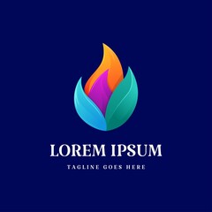 Modern Colorful Flame or Fire Logo Design Vector