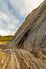 Flysch in basque country sakoneta coast