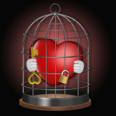 Fototapeta na wymiar illustration of caged heart