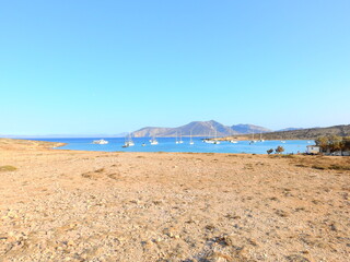 beach and sea: beautiful beaches with turquoise Waters in Koufonisia August 2021