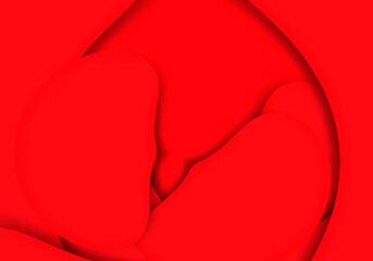 Fondo de formas irregulares rojo con sombra.