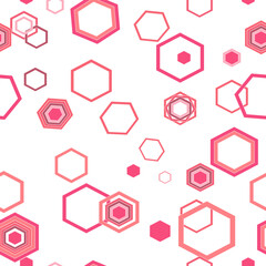 A large number of hexagons on a white background. Vector seamless pattern