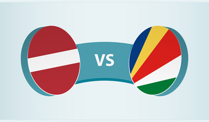 Latvia versus Seychelles, team sports competition concept.