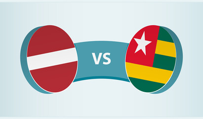 Latvia versus Togo, team sports competition concept.