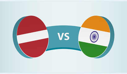 Latvia versus India, team sports competition concept.