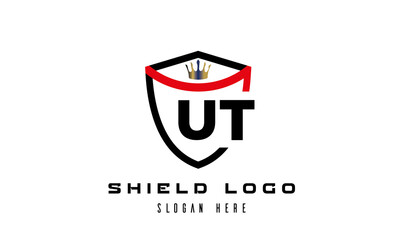 king shield UT latter logo vector