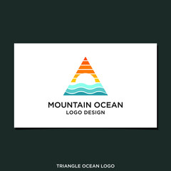 MOUNTAIN OCEAN LOGO DESIGN VECTOR