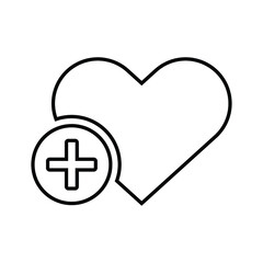 Add, favorite line icon. Outline vector.