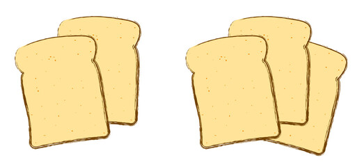 Bread slices icon or symbol. Flat vector breads pictogram. cartoon sandwich sign.