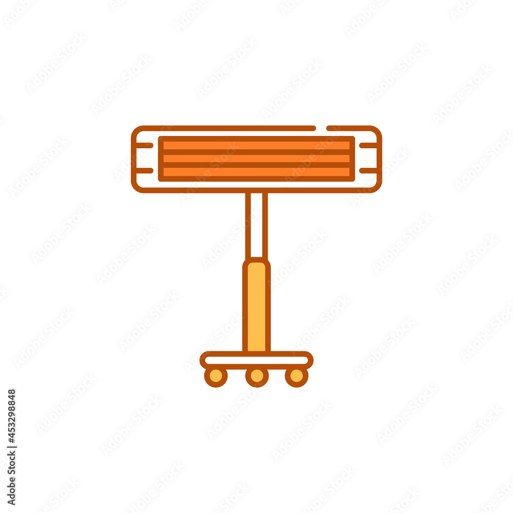 Poster infrared heater color line icon. pictogram for web page