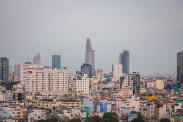 Fototapeta na wymiar Urban aerial view of Ho Chi Minh City, Vietnam