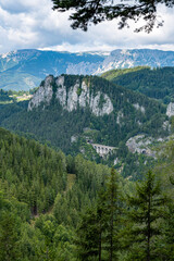 Fototapeta na wymiar Semmering / Semmeringbahn in Österreich im August