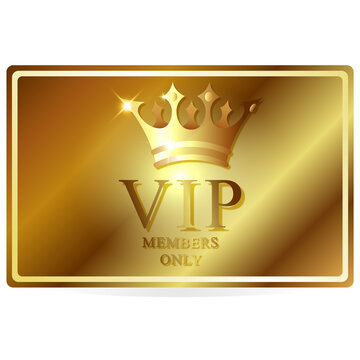 Gold VIP Card, Luxury And Exclusive Crown