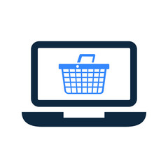 Buy, online, basket icon. Simple editable vector design isolated on a white background.