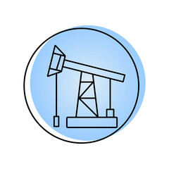 Oil pump icon isolated on white background. Oil rocking silhouette on white background. Oil Industry. Detailed logo for oil and petroleum. Vector illustration	