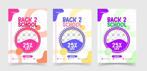 back to school modern flyer design. Back to school party poster template. Social Media Post for Education and Back to School Program _JM