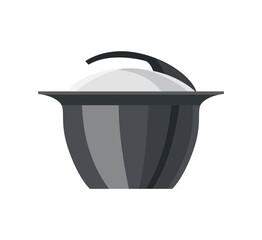 Cooking pan colorful vector illustration. Isolated icon of saucepan for soup, cookware for cooking. Utensils symbol design for cooking food processing