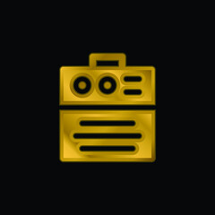 Amplifier gold plated metalic icon or logo vector