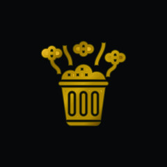 Bad Smell gold plated metalic icon or logo vector