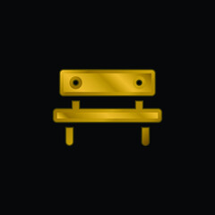 Fototapeta premium Bench gold plated metalic icon or logo vector