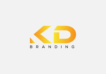 Abstract K D letter modern lettermarks logo design