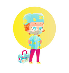 Cartoon boy nurse character