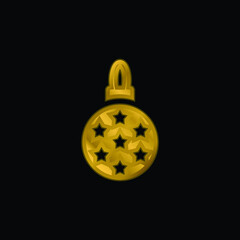 Bauble gold plated metalic icon or logo vector