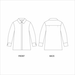 illustration of a shirt. Shirt with long sleeves. Shirt template vector. Outline illustration of a shirt. 