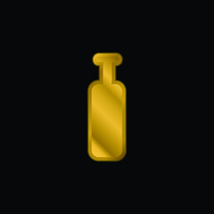 Bottle Black Silhouette gold plated metalic icon or logo vector