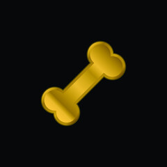 Bones gold plated metalic icon or logo vector